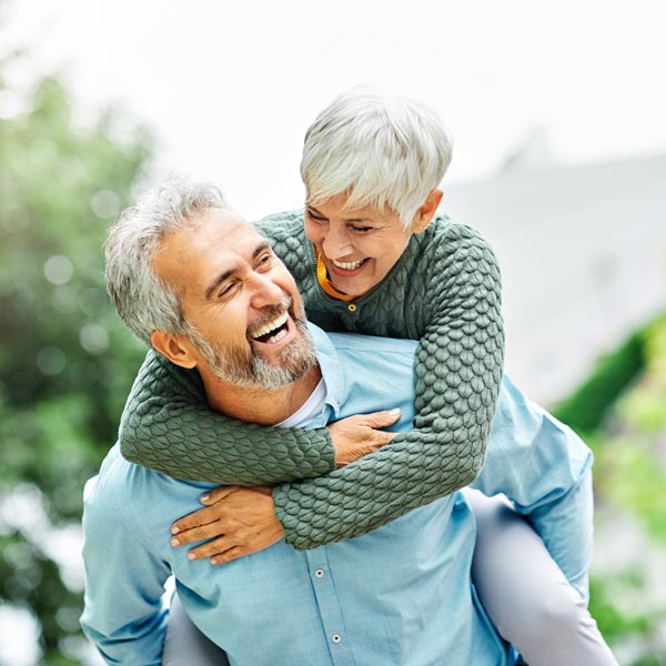 laughing senior couple