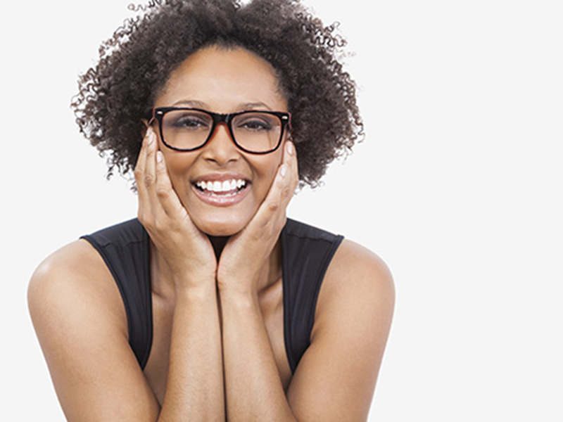 a young woman smiling