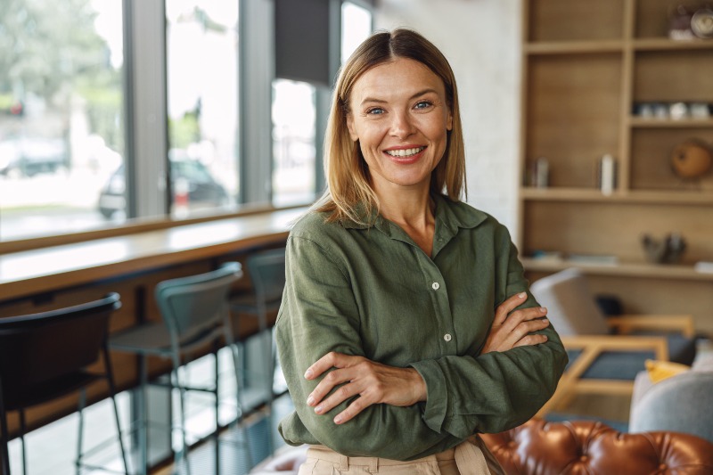 Woman happy with the results after undergoing root canal procedure in Ville Hills, KY